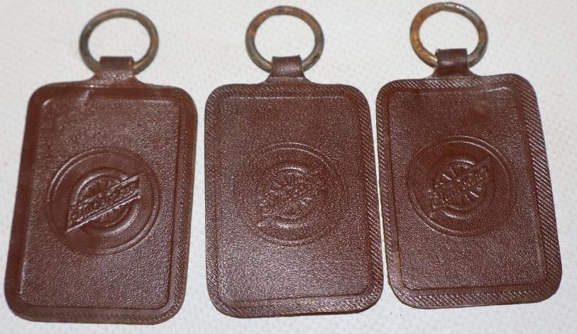 Group of 3 Studebaker Motor Car Co. "Lock Your Car" Leather Key Chains (1 of 2)