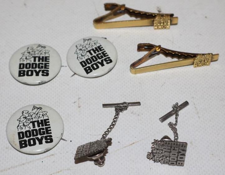 Group of 7 The Dodge Boys Tie Clips, Tacs And Pin Back Buttons (1 of 4)