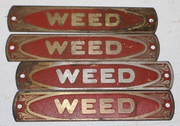 Group of 4 Brass Weed Tire Chain Tags (1 of 2)
