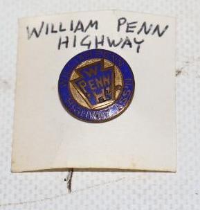 Cloisonne William Penn Highway Association Lapel Pin: .75" x .75"