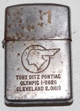 Tony Ditz Pontiac Dealership Zippo Lighter: 2" x 1.50" x .50"