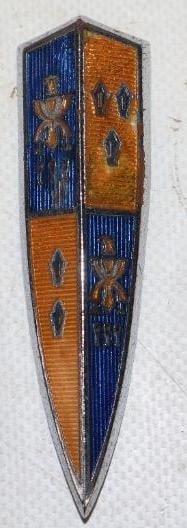 1940 DeSoto Cloisonne Trunk Emblem: 3.25" x 1" x .50"