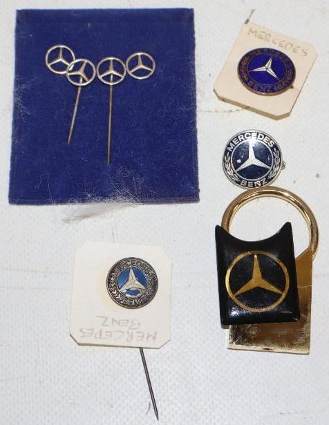 Group of  8 Mercedes Benz Stick Pins, Pin Back Badges And Key Chain (1 of 4)