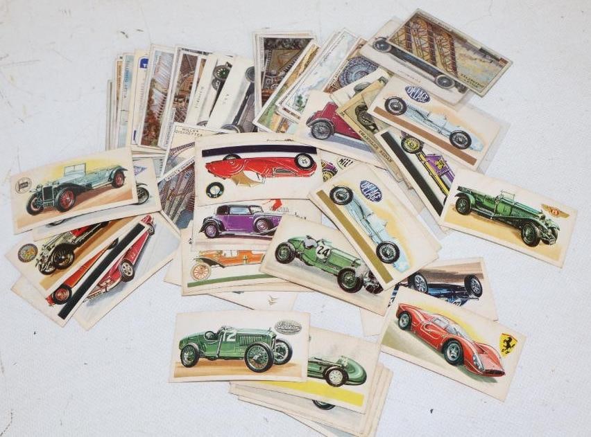 Group of 70 Wills's Cigarettes And Brooke Bond Tea, Imperial Tobacco And Neilson's Classic Car Cards: 2.75" x 1.50" each