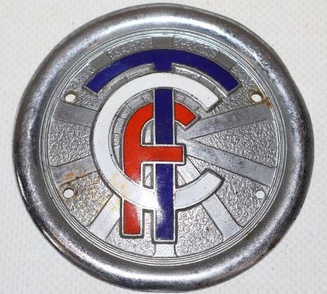 Cloisonne Touring Club Of France Radiator Badge: 3" x 3"