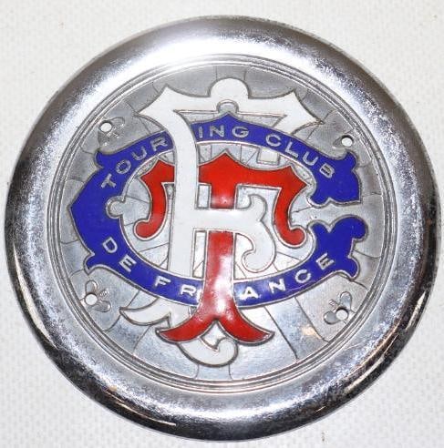 Cloisonne Touring Club Of France Radiator Badge: 3.50" x 3.50"
