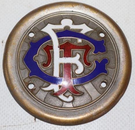 Cloisonne Touring Club Of France Radiator Badge: 3" x 3"