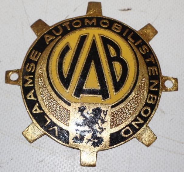 Cloisonne Vlaamse Automobile Club Radiator Emblem Badge: 3.50" x 3.50"