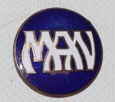 Man Cloisonne Pin Back Badge: missing Pin back measures 1" x 1"
