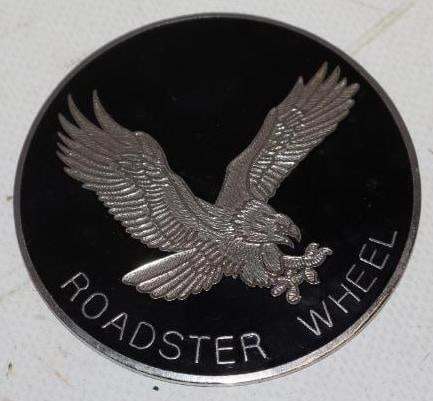 Cloisonne Roadster Wheel Hubcap Emblem: 2.50" x 2.50"