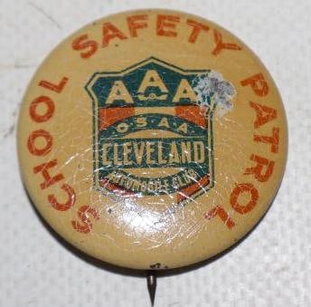 Cleveland AAA Automobile Club Pin Back Badge: 1.25" x 1.25"