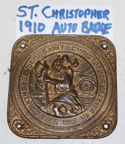 1910's St. Christopher Radiator Badge: 3.25" x 3.25"