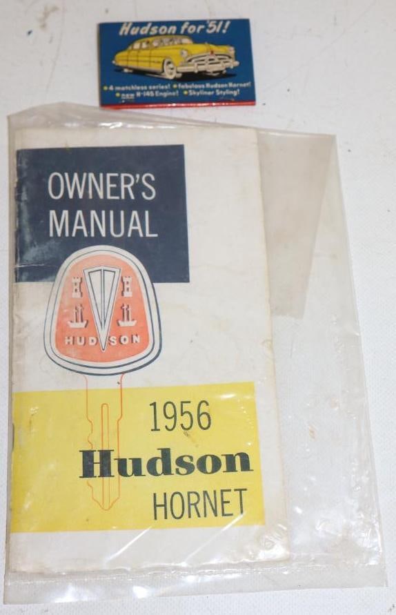 Group of 2 1956 Hudson Hornet Owners Manual And 1951 Model Year Hudson Matchbook (1 of 2)