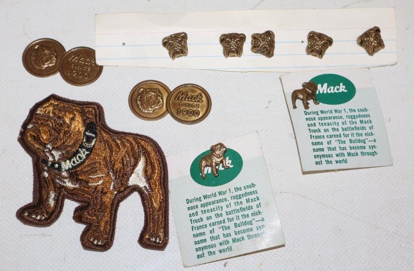 Group of 10 Mack Truck Bull Dog, Pins And Coat Patch (1 of 3)