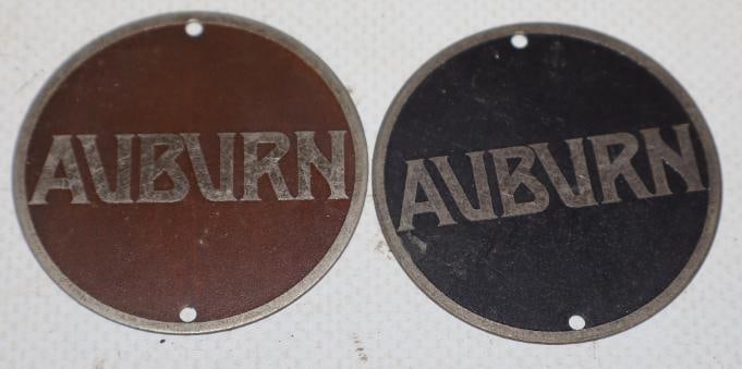 Group of 2 Auburn Motor Car Co. Hubcap Wheel Emblems: 1.50" x 1.50" each