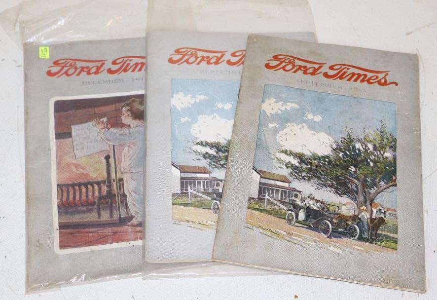 Group of 3 1914 and 1915 Ford Times Newsletters: 6" x 9" each