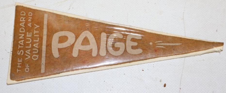 Page Motor Car Co. Felt Advertising Pennant: 7" x 2.75"