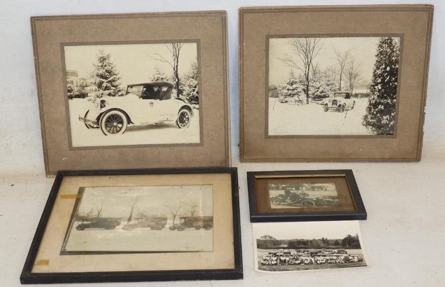 Group of 5 Original Early Automobile Photographs With Frames And Matting (1 of 7)