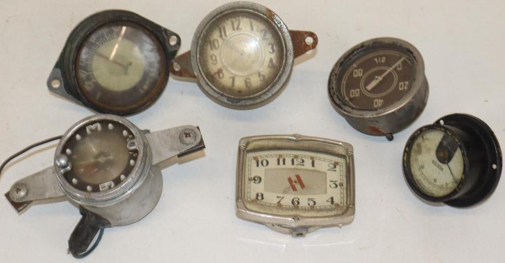 Group of 6 Early Automobile Clocks And Gauges (1 of 5)