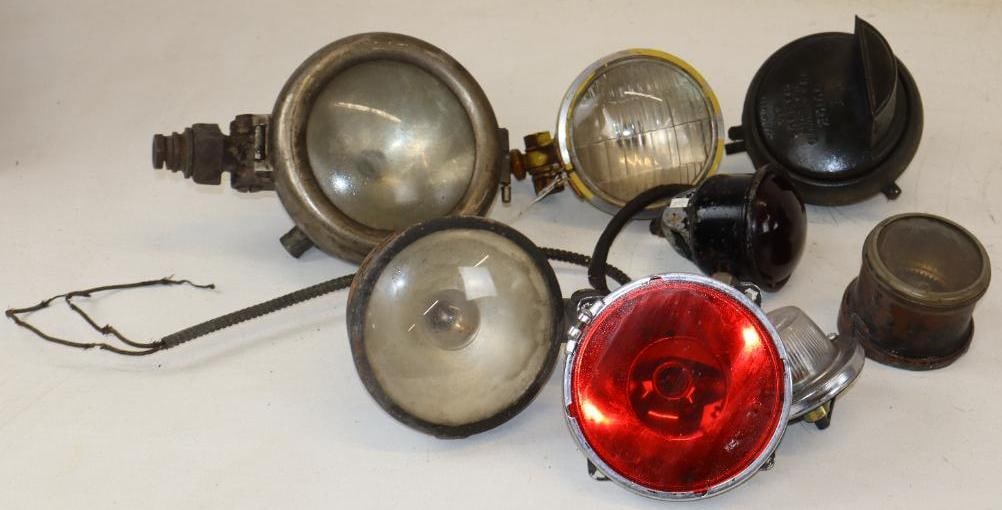 Group of 8 Early Automobile Accessory Lights And Gauges (1 of 5)