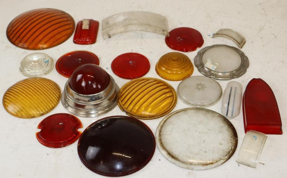 Group of 16 Different Red, Yellow And Clear Glass Light Lenses (1 of 6)
