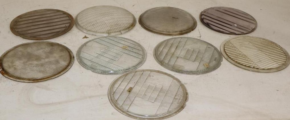 Group of 9 Early Automobile Glass Headlight Lenses (1 of 4)