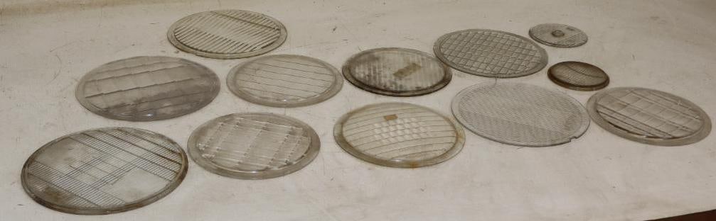 Group of 12 Early Automobile Glass Headlight Lenses (1 of 5)