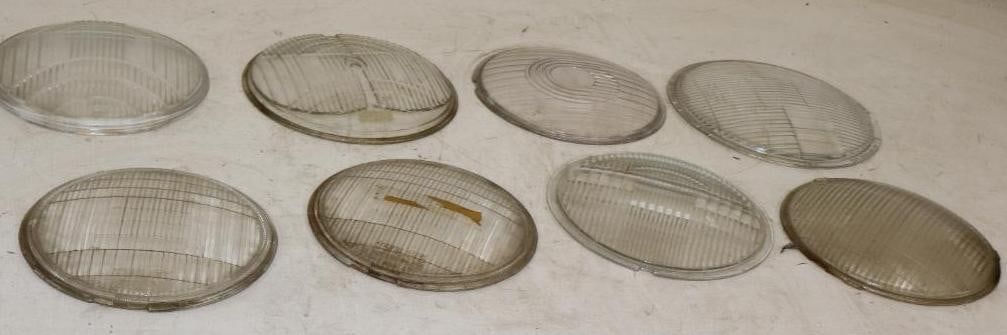 Group of 8 Domed Early Automobile Glass Headlight Lenses (1 of 4)