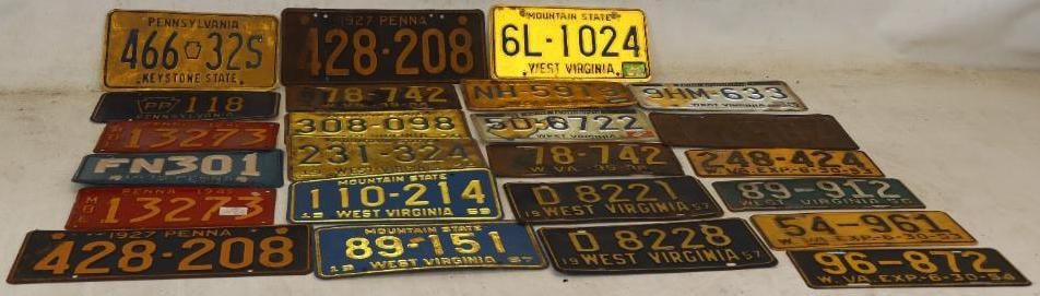 Group of 27 Pennsylvania And West Virginia State Embossed License Plates (1 of 4)