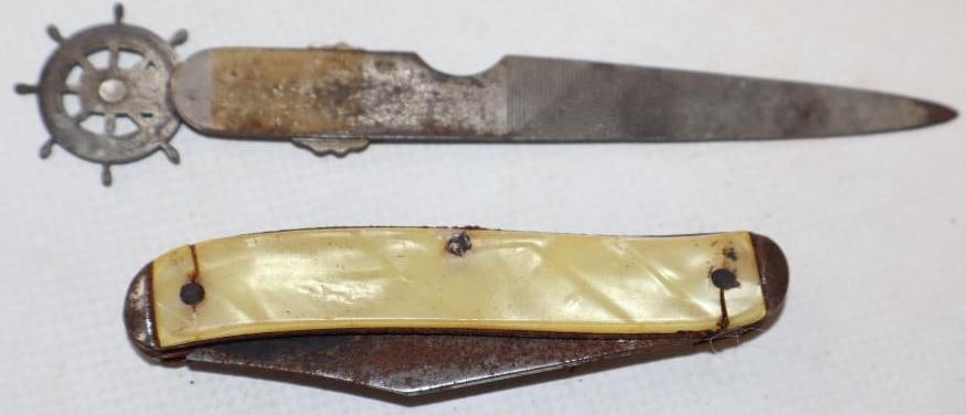 Group of 2 1936 and 1937 Great Lakes Cleveland Exposition Cleveland Pocket Knife And Brass Nail File (1 of 2)