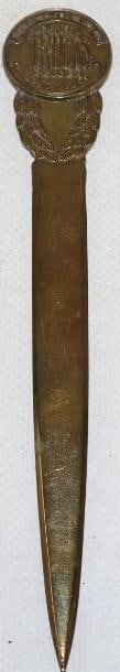 Brass Embossed Selden Trucks Advertising Letter Opener: 6.50" x 1"