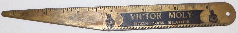 Brass Victor Moly Hack Saw Blades Advertising Ruler And Letter Opener (1 of 3)