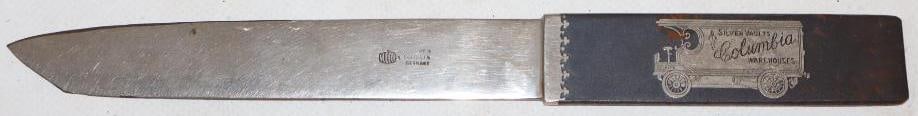 Silver Vaults Columbia Warehouse Sharpened Letter Opener: 8.50" x 1"