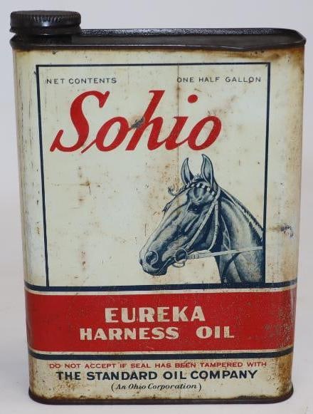 Sohio Half Gallon Eureka Harness Oil Can with Horse Graphics (1 of 2)