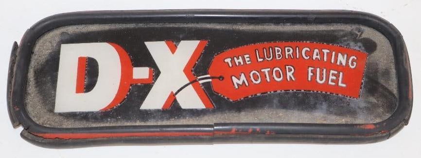 Mid-Continent D-X Advertising Gas Pump Ad Glass: 10.5" x 3.5"