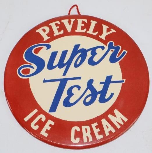 Super Test Ice Cream TOC Advertising Sign: 6" x 6"