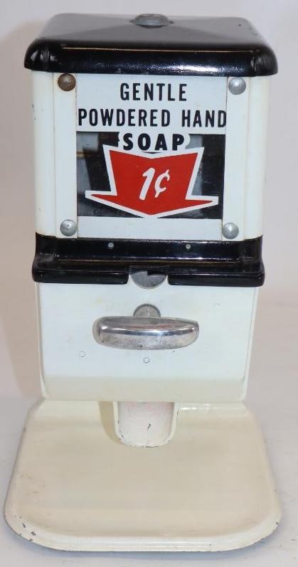Porcelain Gentle Powdered Hand Soap One Cent Countertop Dispenser (1 of 4)