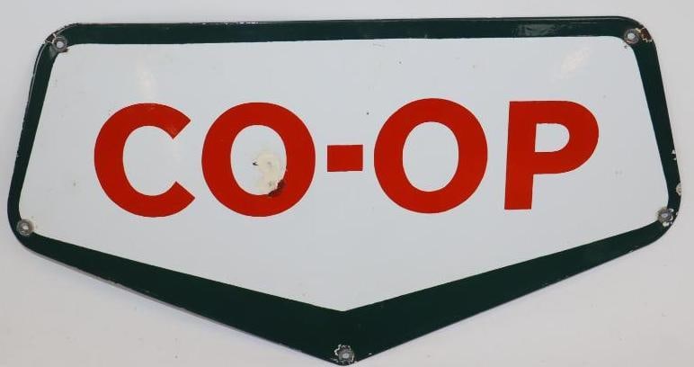 Co-Op Gasoline Porcelain Gas Pump Plate (1 of 2)