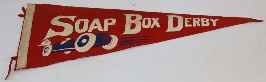 Early Soap Box Derby Felt Racing Pennant (1 of 2)