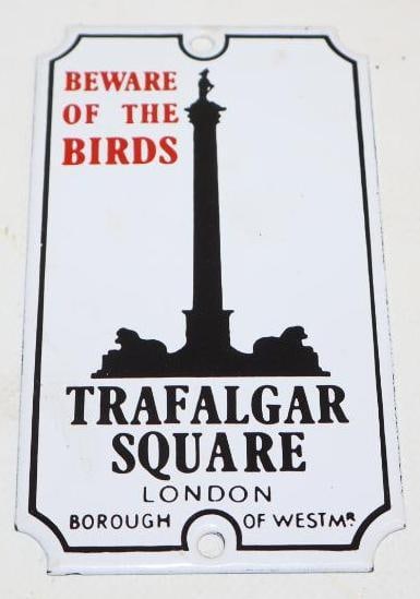 Trafalgar Square London Porcelain Enamel Advertising Sign (1 of 2)
