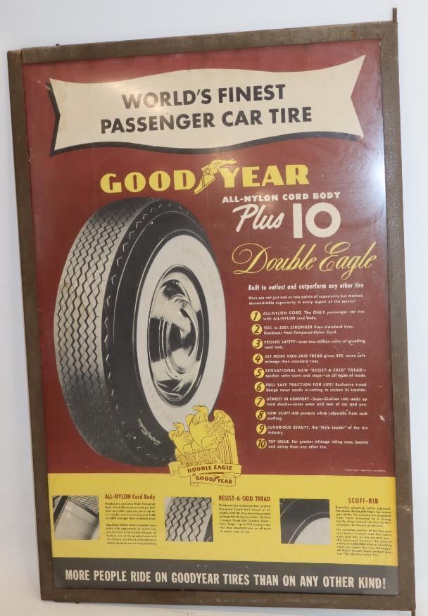 Double Sided 1950's Goodyear Advertising Framed Posters: 36.50" x 24.50"