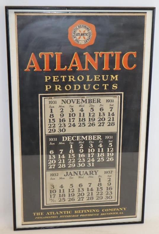 Framed 1931 Atlantic Refining Company Advertising Calendar (1 of 2)