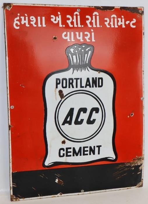 Acc Portland Cement Single Sided Porcelain Advertising Sign (1 of 4)