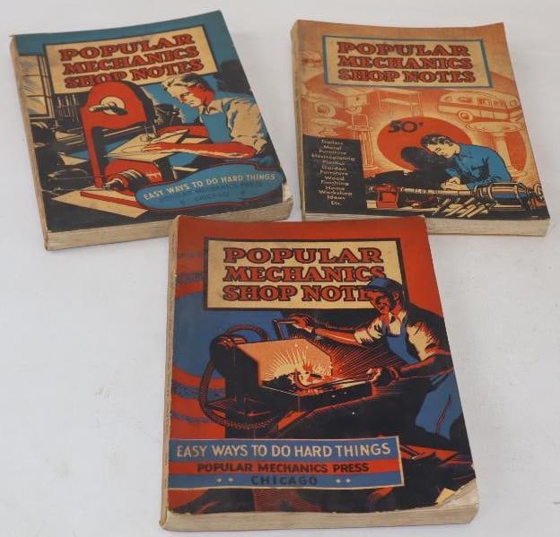 Group of 3 1935 -1937 Popular Mechanics Shop Notebooks: 9.50" x 6.50" each
