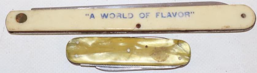 Group of 2 World Of Flavors And Sohio Advertising Pocket Knives (1 of 3)