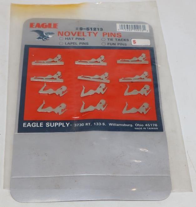 Group of 12 Novelty Hat Pins On Original Cardboard Easel Back Display (1 of 3)