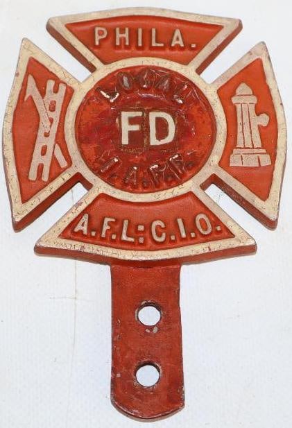 Embossed Philadelphia Fire Department Die Cut License Plate Topper: 3.50" x 5"