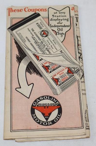 Independent Oil Gasoline Gas Station Map: 3.50" x 7"