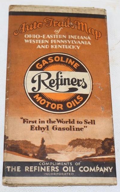 Refiners Gas Station 3 Panel Advertising Map (1 of 2)