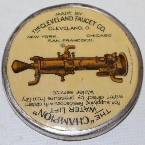 1920's The Cleveland Faucet Company Double Sided Advertising Paper Weight (1 of 2)
